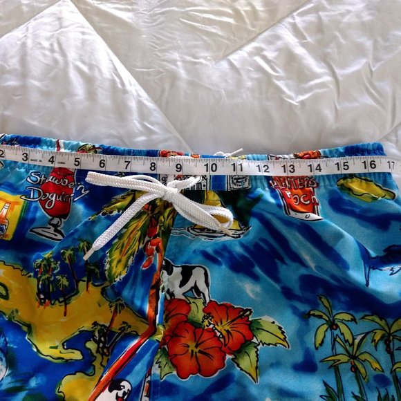 BIG DOGS Swim Trunks Men's M Multicolor Happy Hour Dog Mesh Drawstring Pockets - Picture 15 of 15